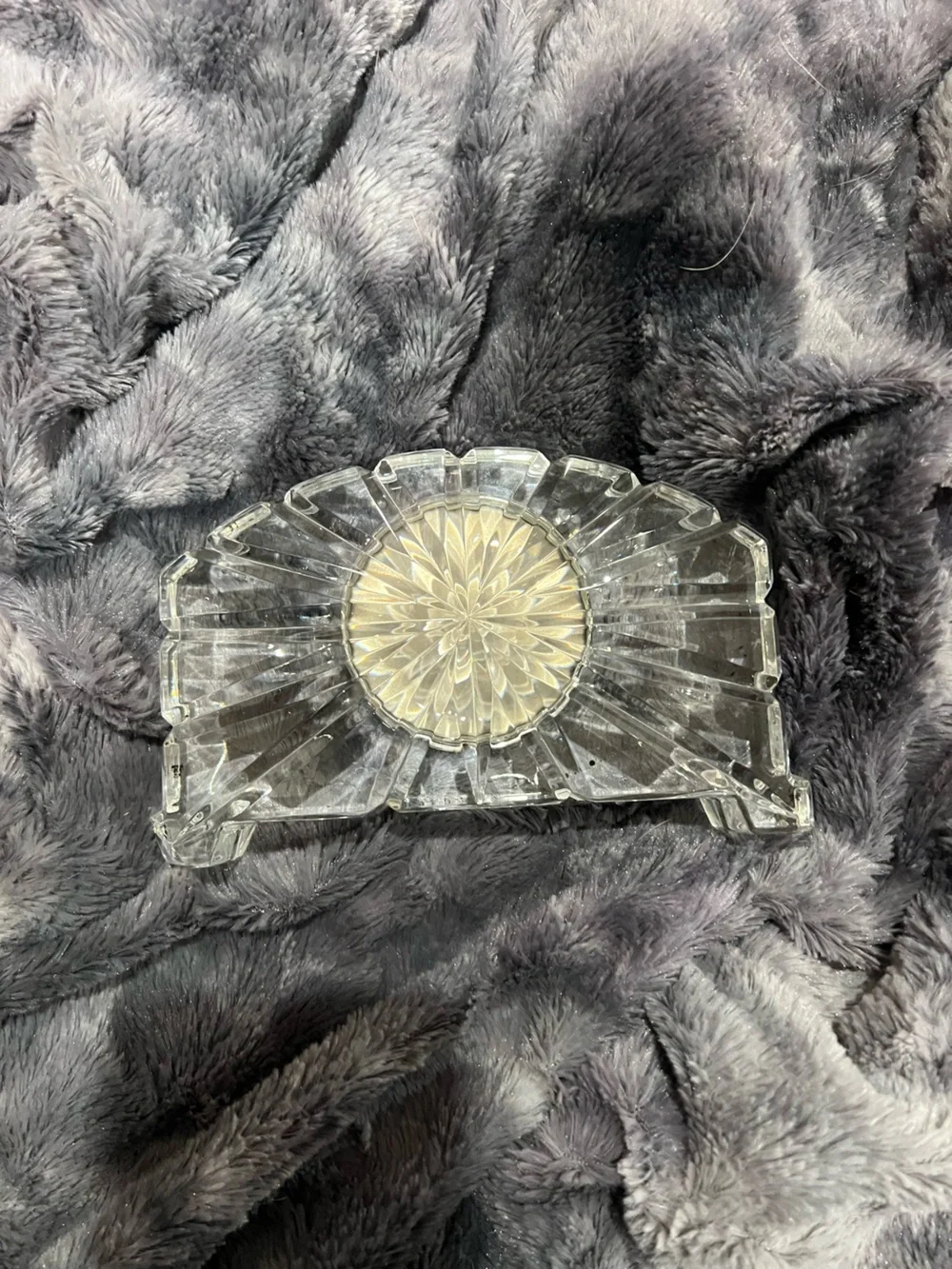 Clear Crystal Mantel Clock with Gold Accent